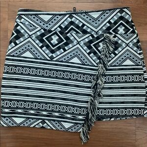 Topshop Aztec Tribal Asymmetrical Mini Skirt